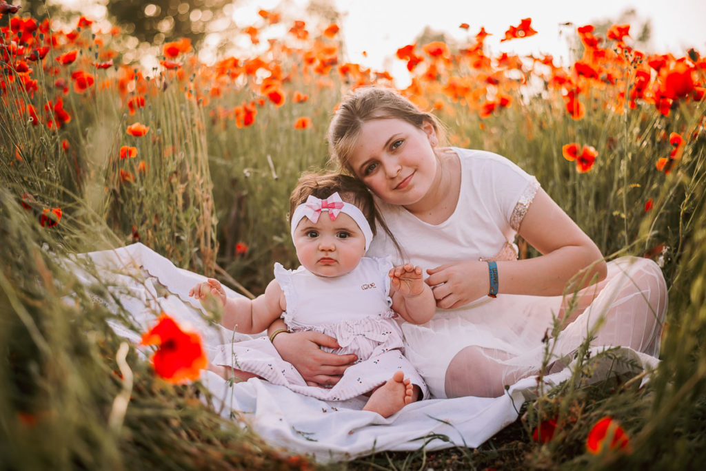 fotografo stefania montin bambine papaveri padova
