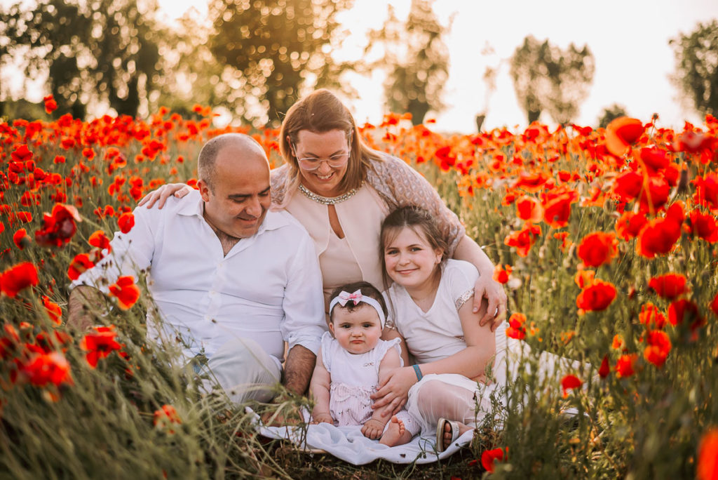 fotografo stefania montin famiglia bambine papaveri padova