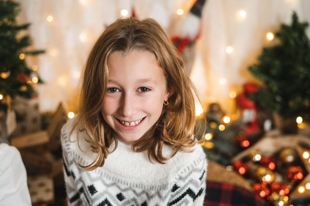 ritratto bambina a natale